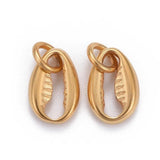 10pcs Stainless Steel Cowrie Shell Charms Jewelry DIY Bracelet Necklace Decor
