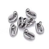 10pcs Stainless Steel Cowrie Shell Charms Jewelry DIY Bracelet Necklace Decor