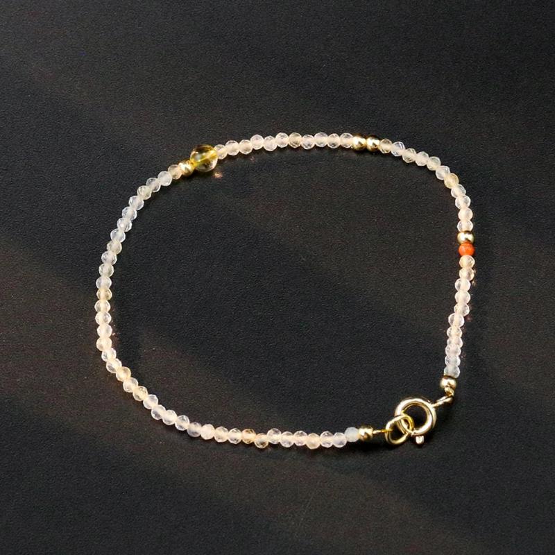 Yellow Citrine Quartz Crystal Beads Bracelet Lucky Jewelry Yoga Amulet