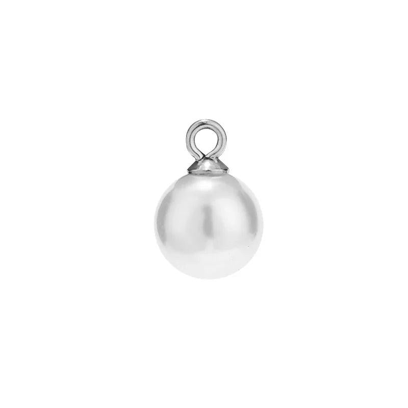 30pcs Round Plastic Pearls Charms Pendants