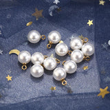 30pcs Round Plastic Pearls Charms Pendants
