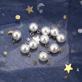 30pcs Round Plastic Pearls Charms Pendants