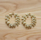 10 Matt Round Branches Charms Pendants for DIY Jewellery Making 37x39mm