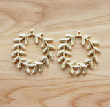 10 Matt Round Branches Charms Pendants for DIY Jewellery Making 37x39mm