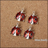 15 Ladybug Pendants Charms for DIY Jewelry Making