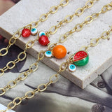 Fruit Charm Bracelet Evil Eye Enamel Turkey Boho Party Jewelry