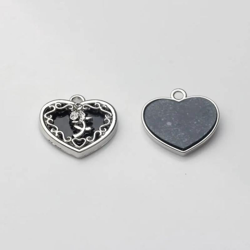 Enamel Rose Flower Charms Pendant for DIY Necklace Making