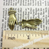 55 Vintage Hand Pendant Charms Antique Bronze DIY Jewelry Making
