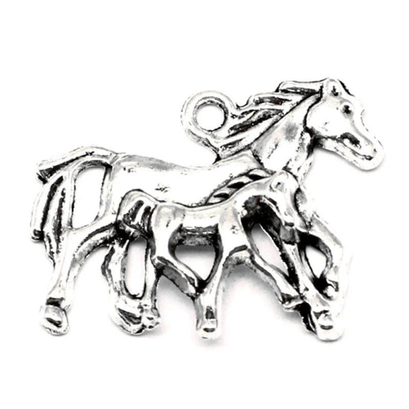 Mother Child Horse Charm Jewelry DIY Finding 25pcs