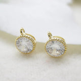 Vacuum Plating CZ Zircon Round Charms Cake Crystal Pendants 5pcs
