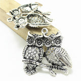 10pcs 40*42mm Antique Metal Owl Pendant Charms For Diy Jewelry Making 3B367