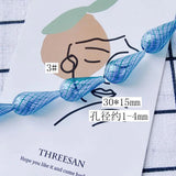 Striped Hollow Glass Pendant Earring Beads Accessories