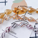 Striped Hollow Glass Pendant Earring Beads Accessories