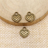 72pcs Antique Bronze Peach Heart Charms for DIY Jewelry Making