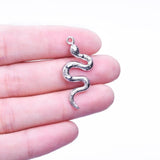 Stainless Steel Snake Charms For Jewelry Making Necklace Earrings 10pcs