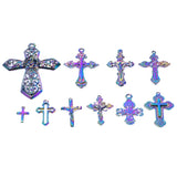 10pcs Mix Cross Charm Pendants Jesus Necklace DIY Jewelry Making Supplies