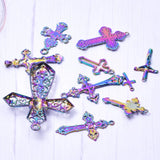 10pcs Mix Cross Charm Pendants Jesus Necklace DIY Jewelry Making Supplies