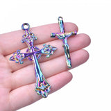10pcs Mix Cross Charm Pendants Jesus Necklace DIY Jewelry Making Supplies