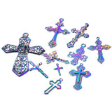 10pcs Mix Cross Charm Pendants Jesus Necklace DIY Jewelry Making Supplies