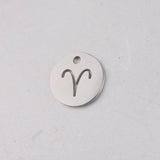 12pcs 12mm Zodiac Charms Stainless Steel DIY 12 Constellations Pendant Jewelry