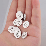 12pcs 12mm Zodiac Charms Stainless Steel DIY 12 Constellations Pendant Jewelry
