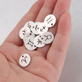 12pcs 12mm Zodiac Charms Stainless Steel DIY 12 Constellations Pendant Jewelry