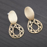 10pcs Raw Brass Teardrop Earrings Charms Filigree Water Drop Pendant
