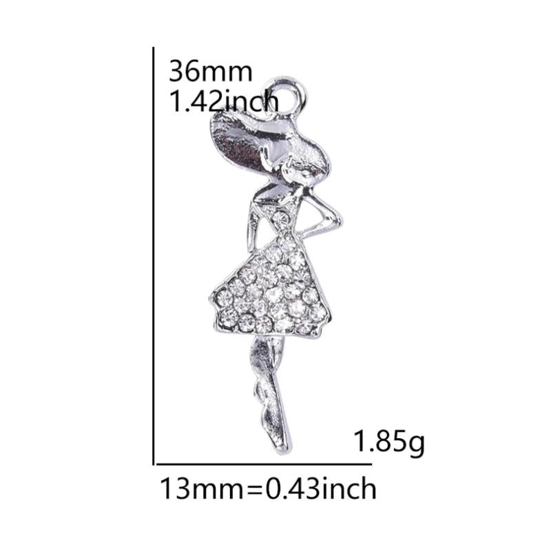 20Pcs Shopping Lady Hat Charms for Necklaces Bracelet