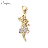 20Pcs Shopping Lady Hat Charms for Necklaces Bracelet