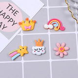 20PCS Resin Rainbow Cabochons Colorful Sunflower Star C