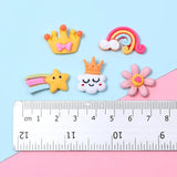 20PCS Resin Rainbow Cabochons Colorful Sunflower Star C