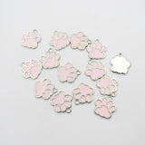 30pcs/bag Enamel Dog Paw Charm Pendant DIY Jewelry Making
