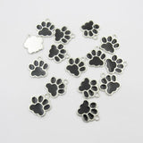 30pcs/bag Enamel Dog Paw Charm Pendant DIY Jewelry Making