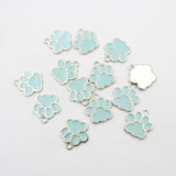 30pcs/bag Enamel Dog Paw Charm Pendant DIY Jewelry Making