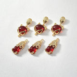 Retro Fox Head Garnet Pendant Necklace