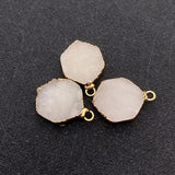 Natural Stone Crystal Pendants Drusy Crystal Charms for DIY Jewelry Making