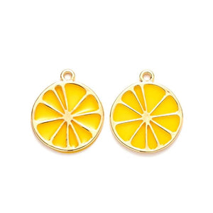 10pcs Epoxy Resin Fruit Charms Lemon Jewelry Making DIY Bracelet