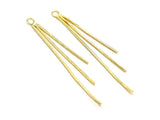 6pcs Brass Chain Tassel Earring Charms, Real 14K Plated, Earring Findings