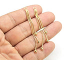 6pcs Brass Chain Tassel Earring Charms, Real 14K Plated, Earring Findings