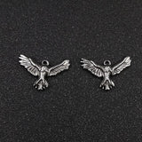 10pcs Stainless Steel 3D Eagle Charms DIY Necklace Pendant Jewelry Making