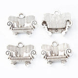 100pcs Antique Silver Settee Sofa Charms Vintage Metal Pendants for DIY Jewelry