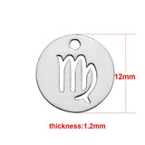 DIY Stainless Steel Zodiac Sign Charms Pendant 20Pcs/Lot