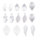 56Pcs Stainless Steel Leaf Charms Pendants for DIY Jewelry Making