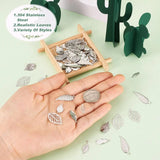 56Pcs Stainless Steel Leaf Charms Pendants for DIY Jewelry Making