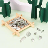 56Pcs Stainless Steel Leaf Charms Pendants for DIY Jewelry Making