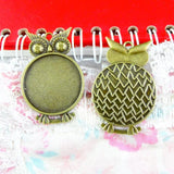 20Pcs 25mm Owl Base Setting Charms Pendant