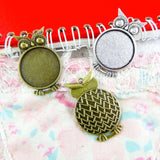 20Pcs 25mm Owl Base Setting Charms Pendant
