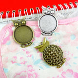 20Pcs 25mm Owl Base Setting Charms Pendant