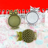 20Pcs 25mm Owl Base Setting Charms Pendant