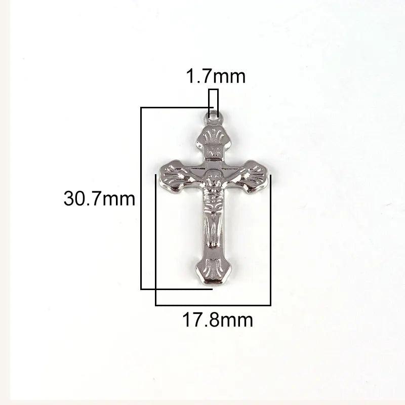 5PCS 10Style Stainless Steel Cross Charms Pendants DIY Jewelry Making Supplies